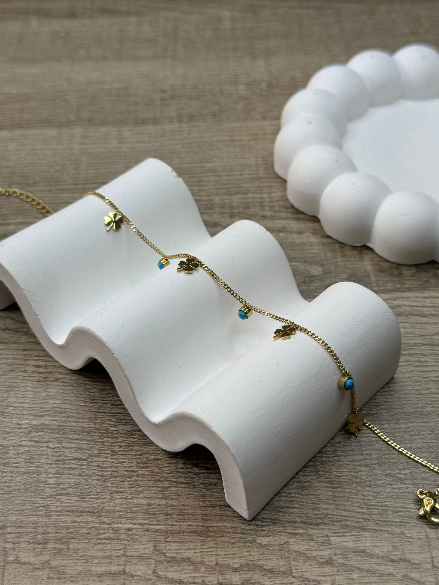 Lucky Clover Blue Anklet