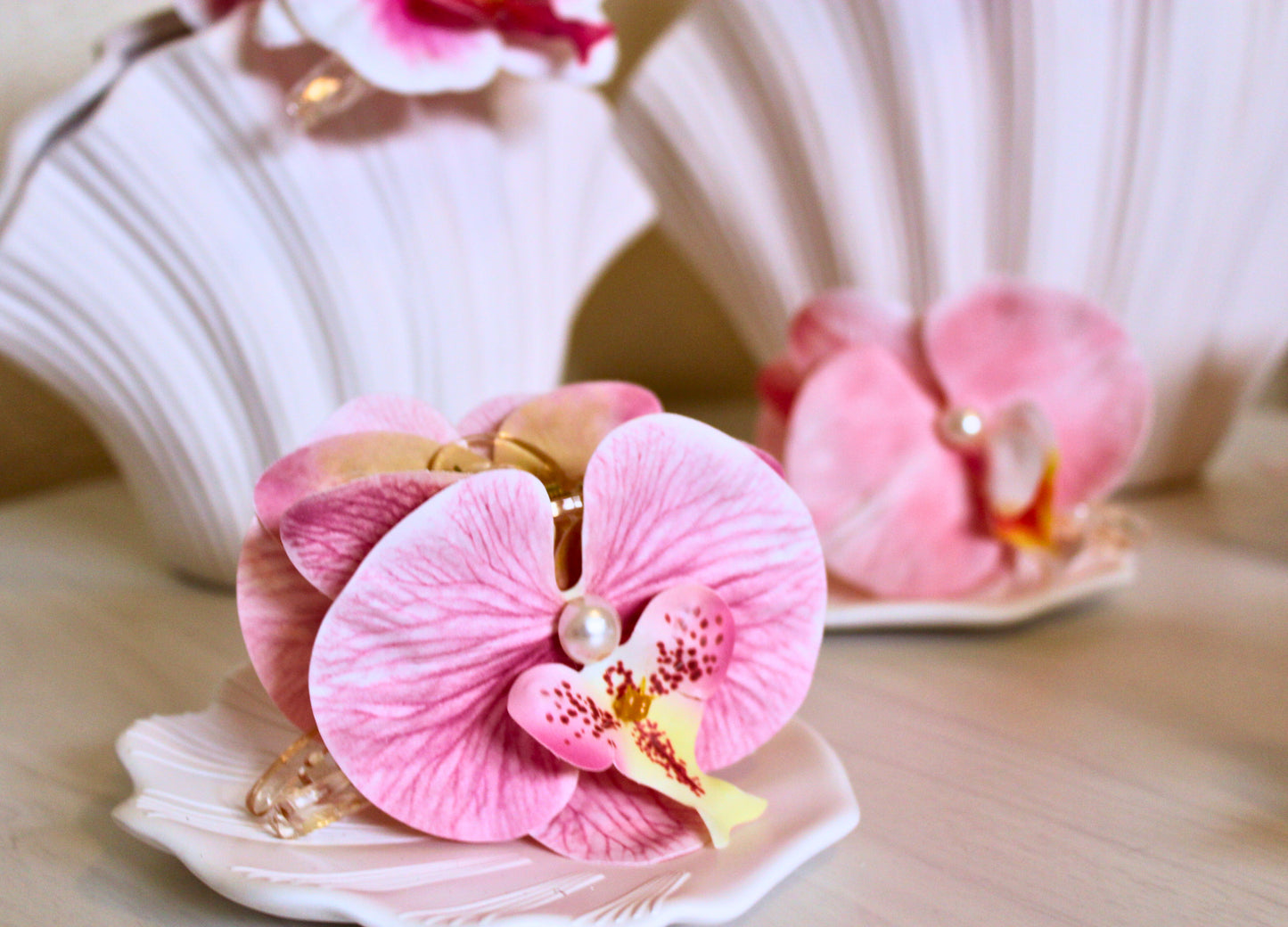 Orchid Flower Hair Claw