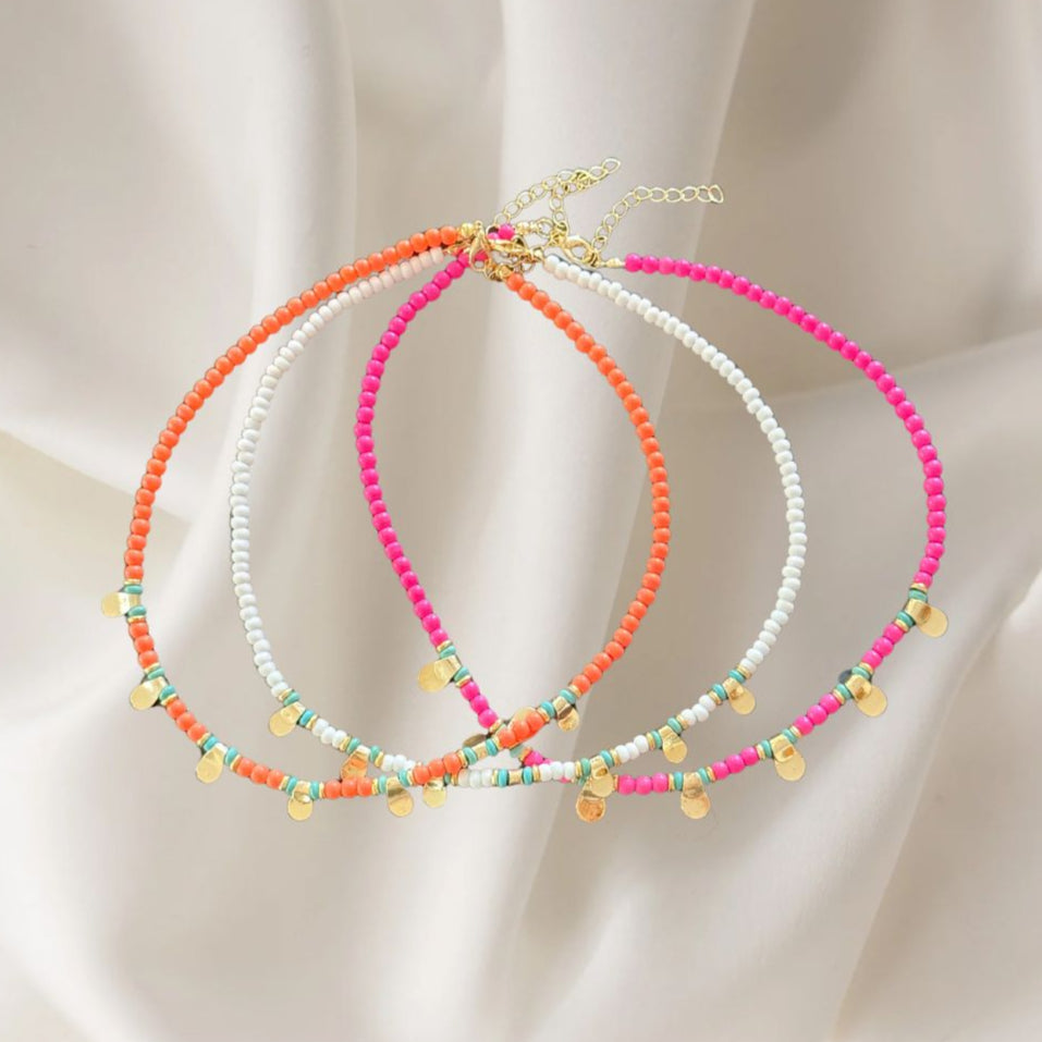Beaded Gold Detailed Necklace