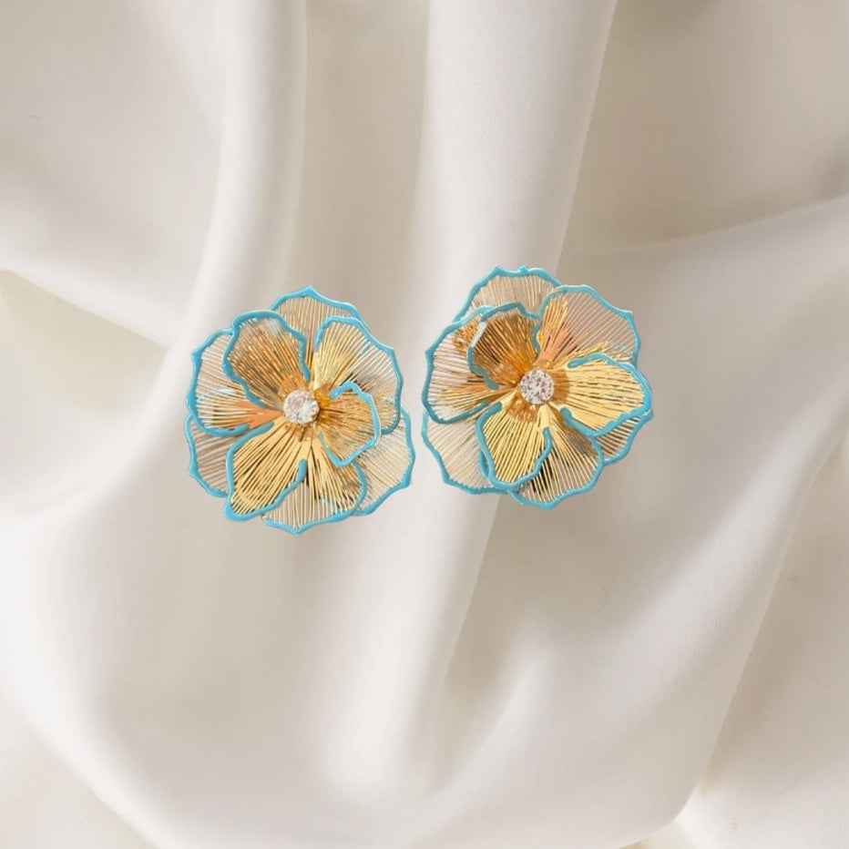 Blue Flower Earrings