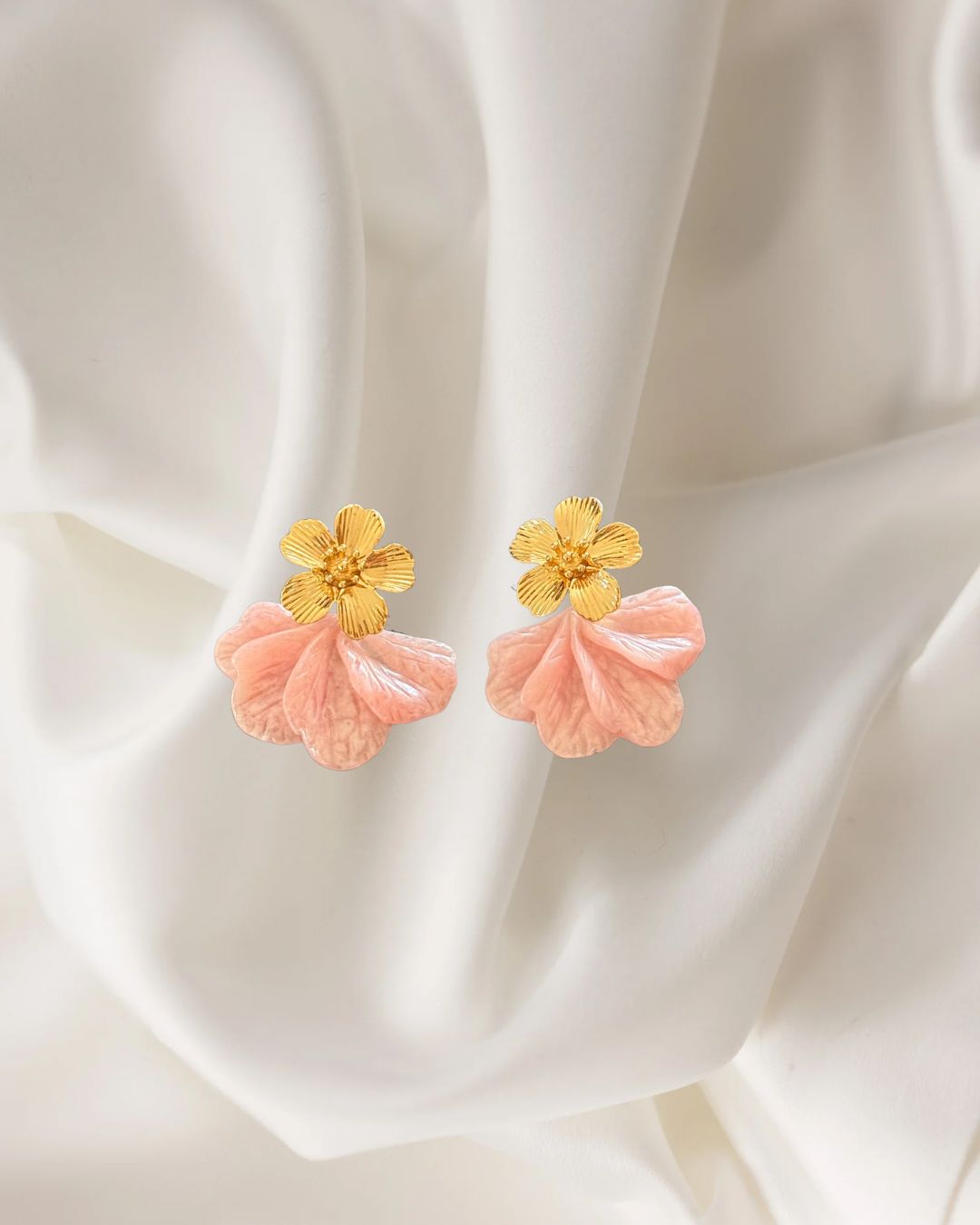 Pink Flower Earrings