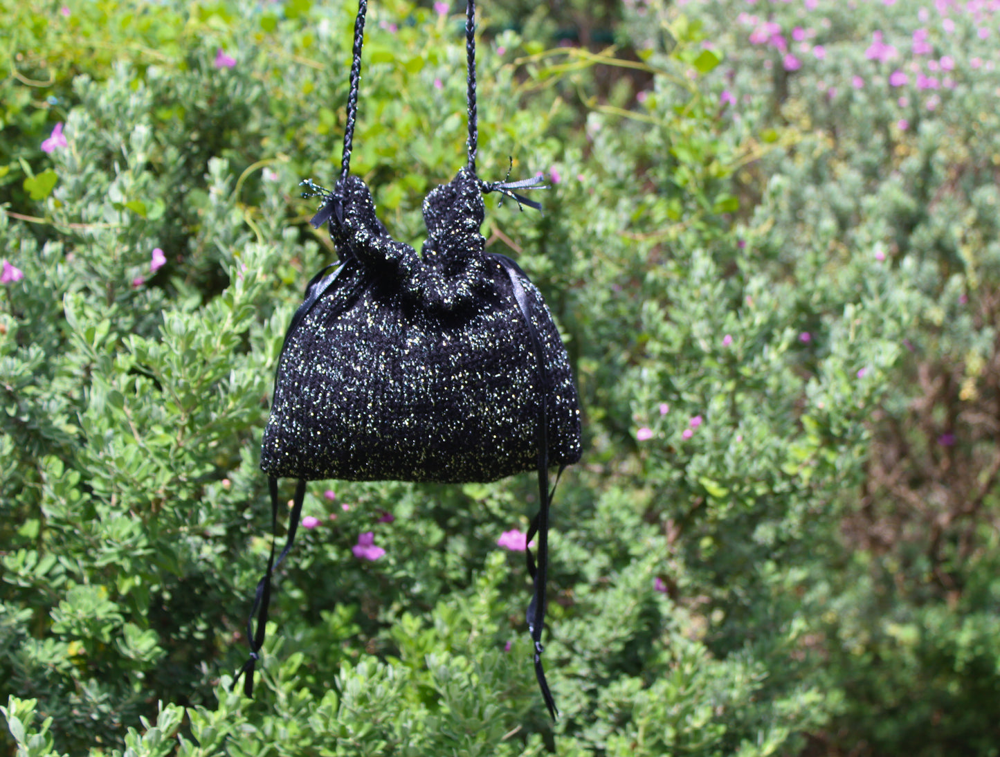 Black Sparkling Pouch Bag