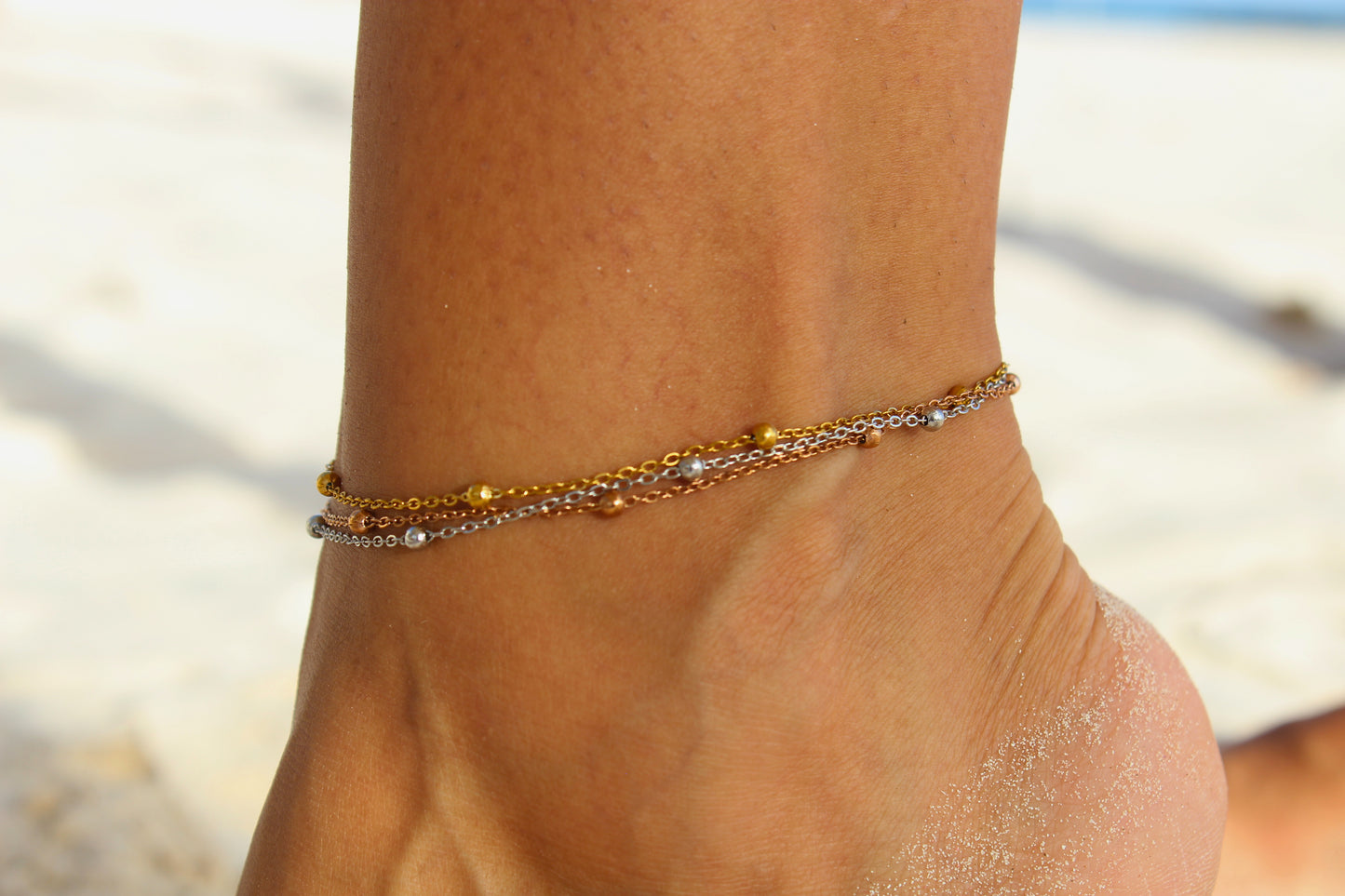 Kylie Tri-Colour Anklet