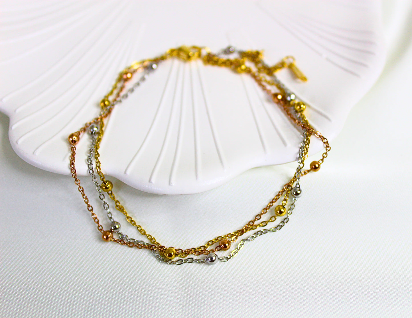 Kylie Tri-Colour Anklet