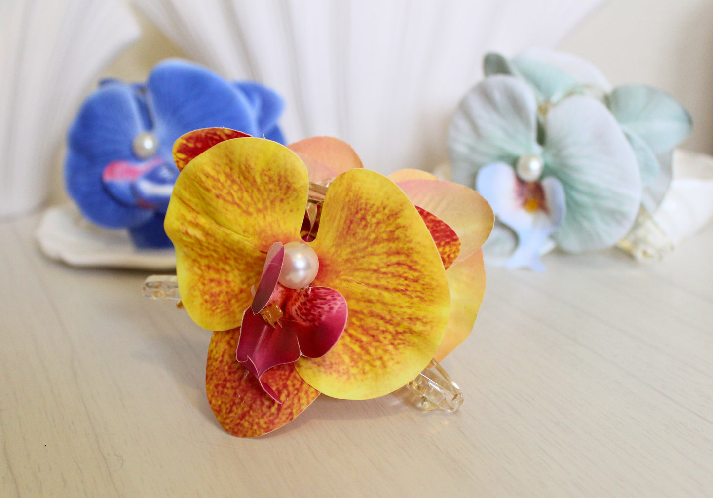 Orchid Flower Hair Claw