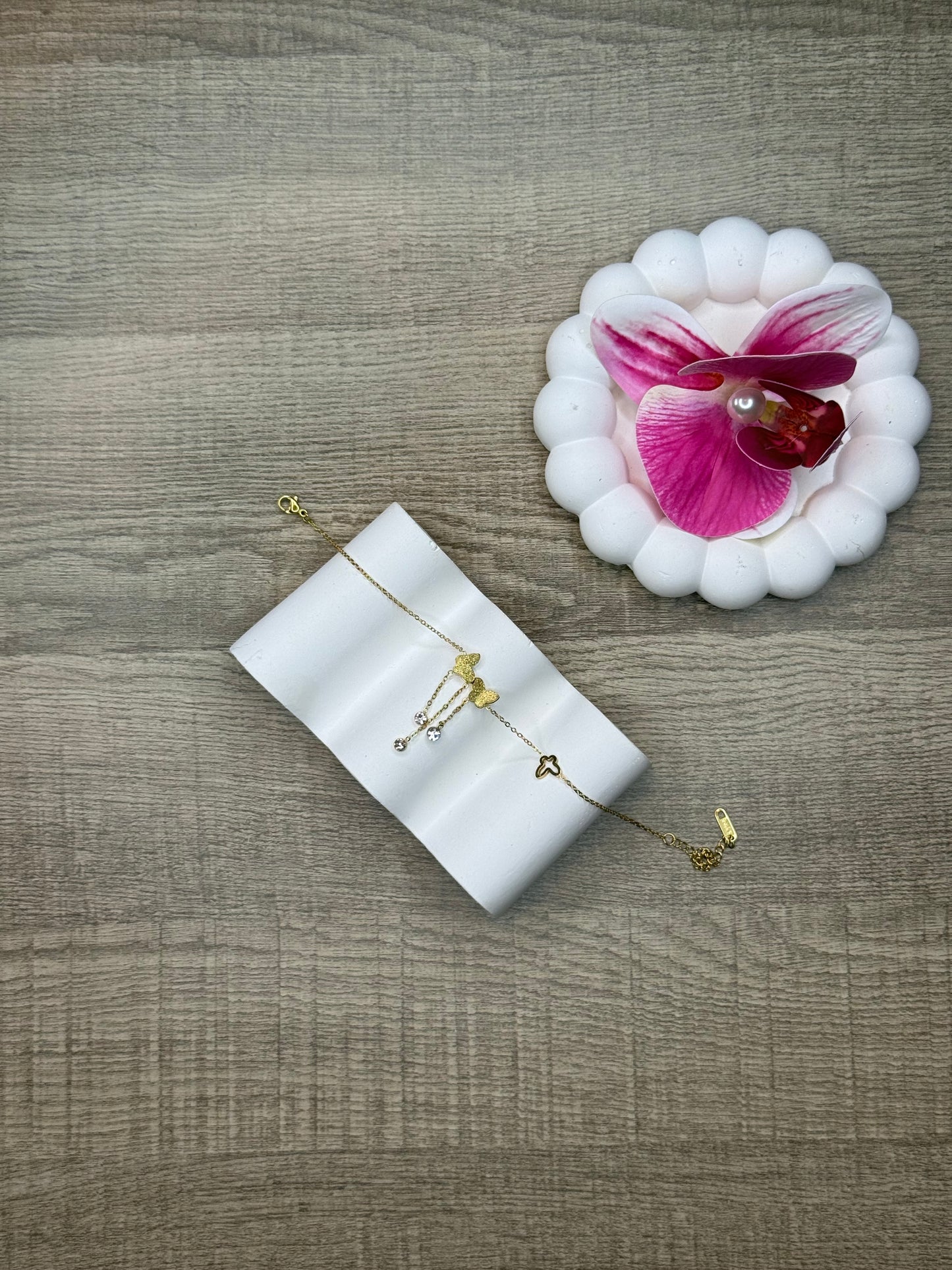 Double Butterfly Drop Anklet