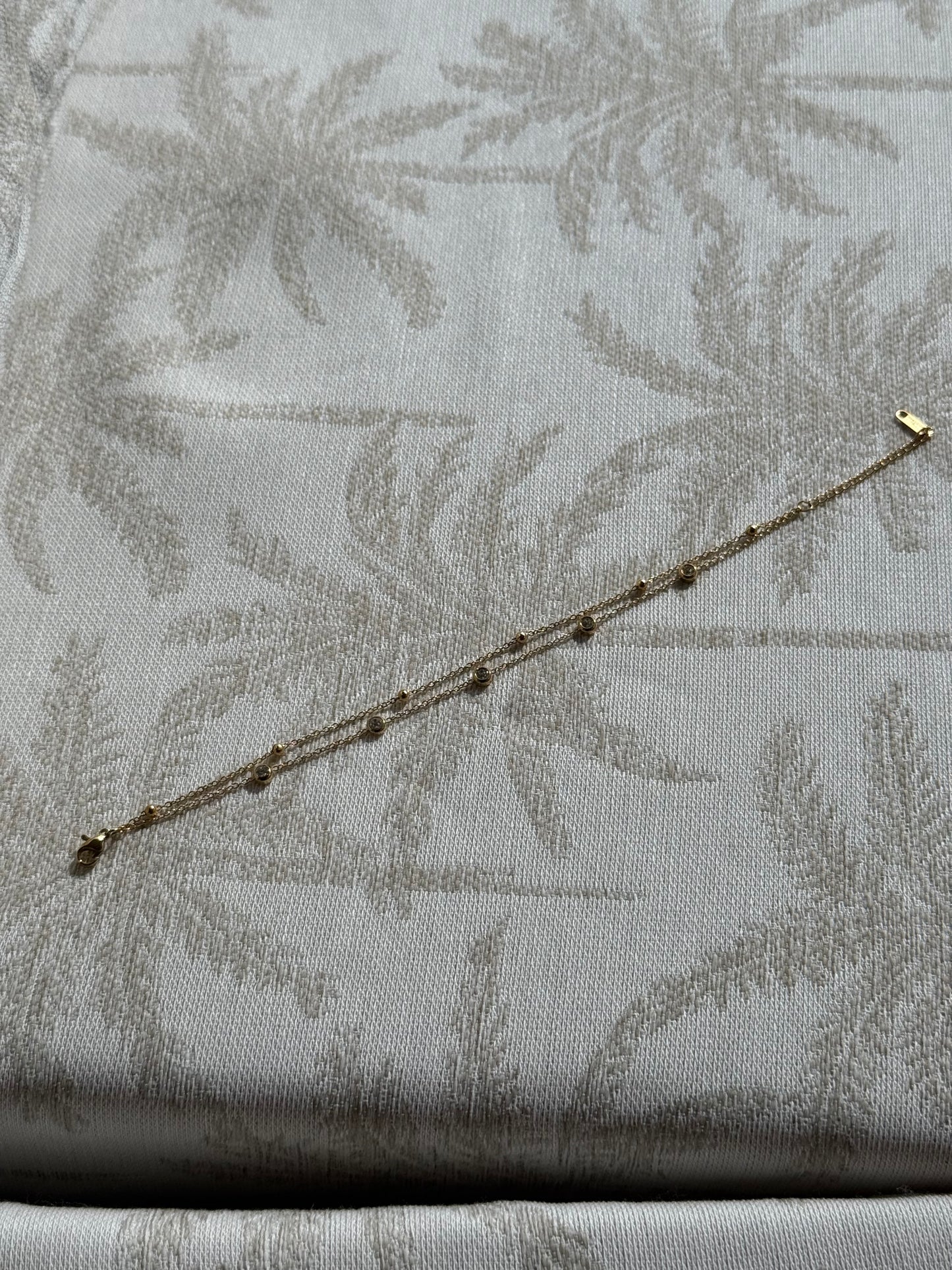 Crystal Dainty Double Chain Anklet