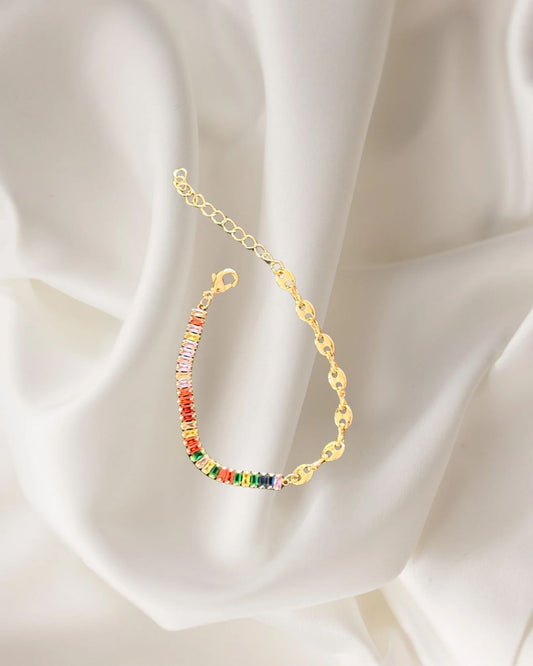 Half-Half Tennis Bracelet
