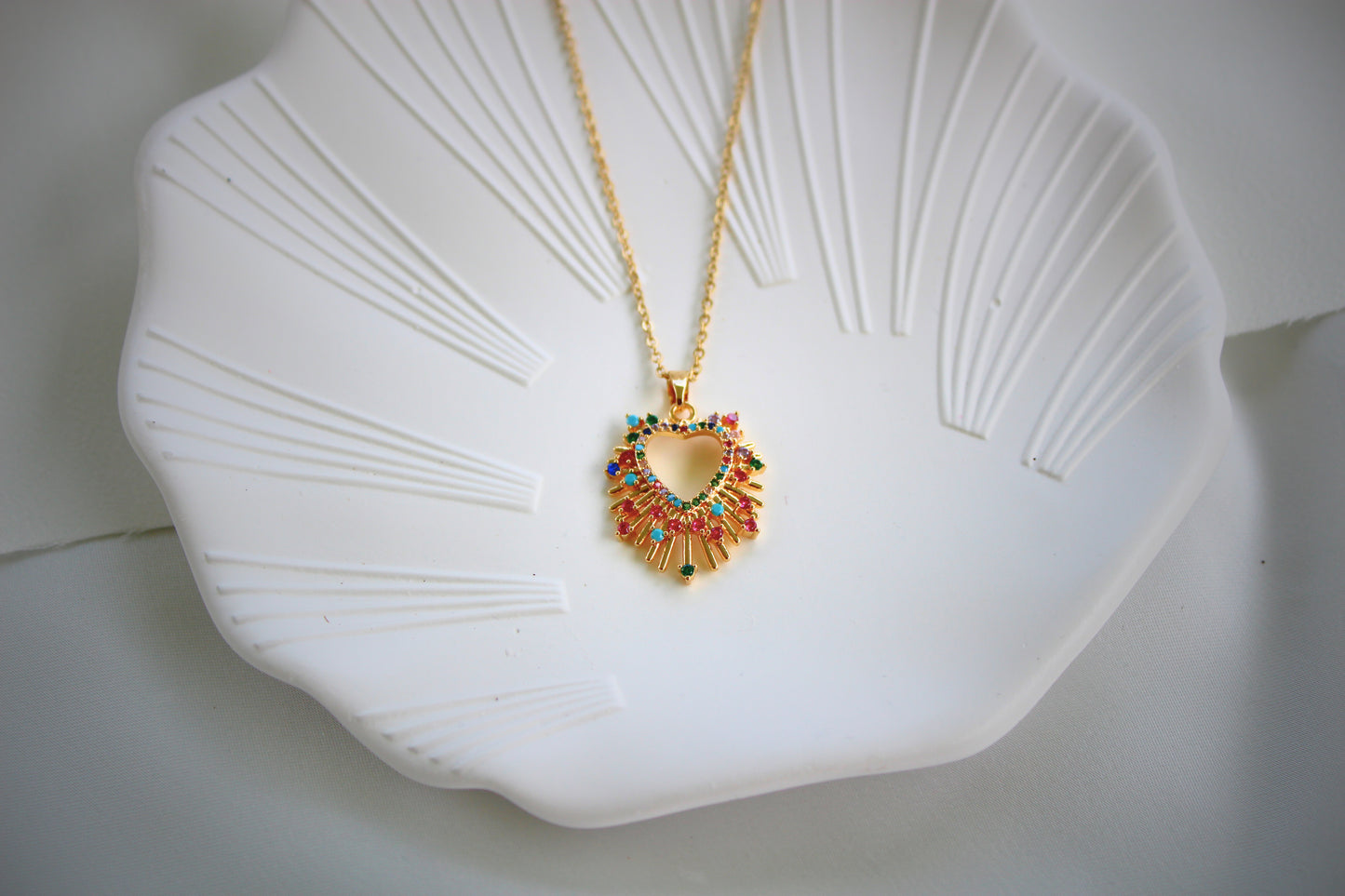 Multicolored Heart Necklace