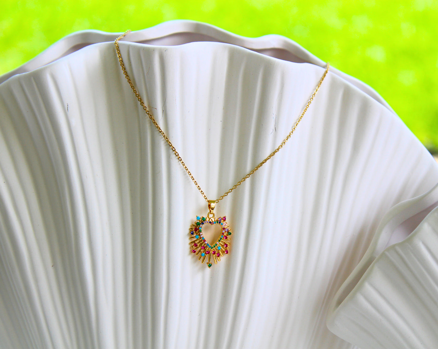 Multicolored Heart Necklace