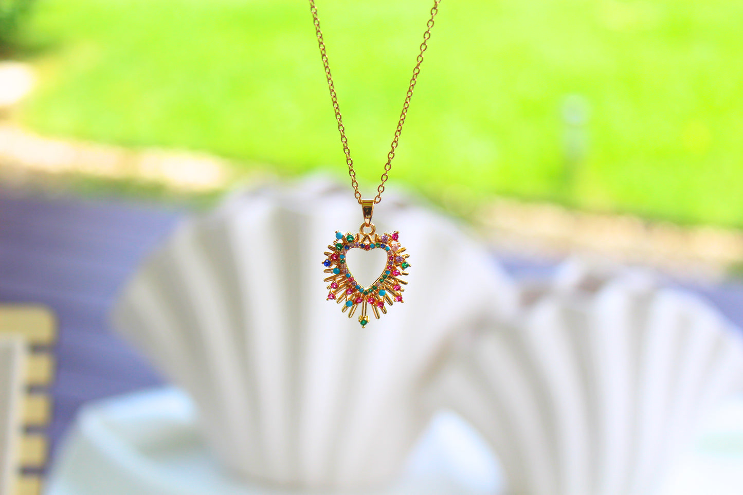 Multicolored Heart Necklace