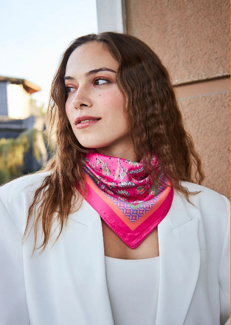 Pink Floral Scarf