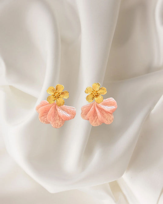Pink Flower Earrings