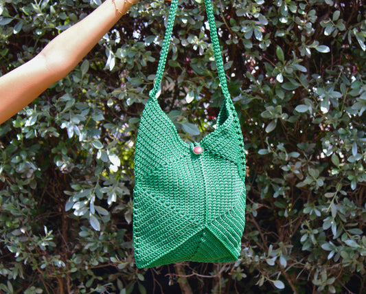 Green Macrame Shoulder Bag