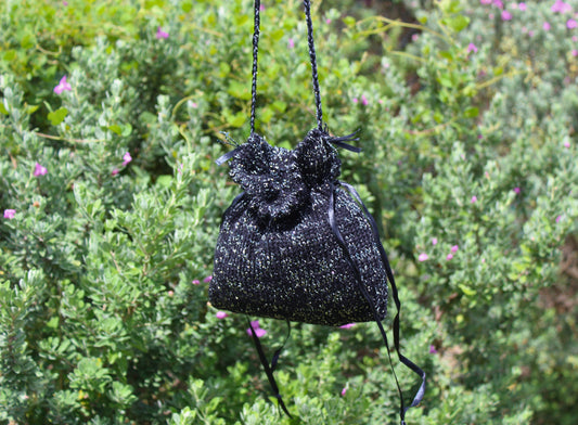 Black Sparkling Pouch Bag